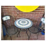 Outdoor wrought iron two seater bistro table set