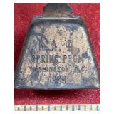 Vintage copper bell engraved 1929