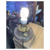Old oil lamp base, electrified
