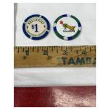 2 Casino poker chips