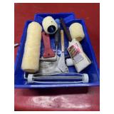 Painting supplies and tray