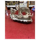 Resin playful wolves 6x13x7