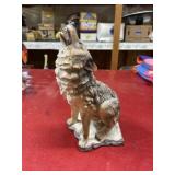 Resin howling wolf figure 11 inches tall
