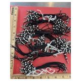 Bracelet Keychain Claspless Black White Beaded