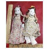 2 vintage 8-inch porcelain dolls