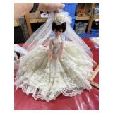 Vintage 16-inch doll with wedding dress