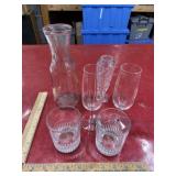 Glassware lot Crown Royal etc