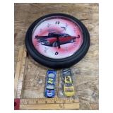 Vintage Road Runner clock with NASCAR cars