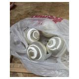 MCM Christmas bulbs white satiny