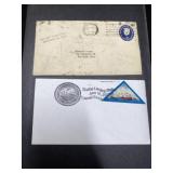 Vintage labeled envelopes and vintage stamps