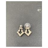 Vintage black and clear gem earrings