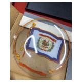 Vintage state of WV glass plate