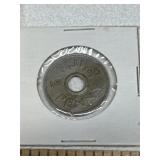 1935 FIJI Penny Coin, George V King,, emperor