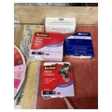 Scrapbook papers, stickers, photo mounts, color