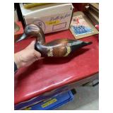 Vintage wooden duck decoy display 15-inch some