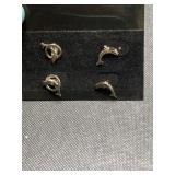 Big lot silver tone dolphin earrings jewelry