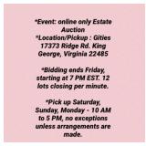 Auction Details. Enjoy bidding!