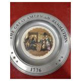 Pewter American revolution collectible plate