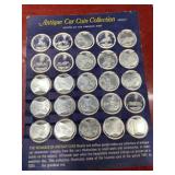 2 pages of Antique car coins incomplete