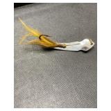 Vintage silver tone with orange tail fishing lure