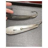 Two vintage silver fishing lures