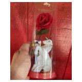 Unicorn & faux red rose gift set