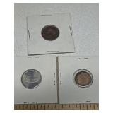 1950 German coin 1973 Fiji coin 1982 URRACA coin