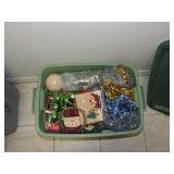 (2) Tote Bins Of Assorted Christmas Decorections