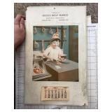 1924 Reetz Meat Market Calendar Bloomer WI