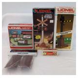 Lionel Train Accessories - Highway Flasher, Semaphore, Billboards, Ore Loads, Barrels