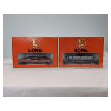 Two Lionel Train Cars: Operating Log Dumpcar & Midget Mines Car in Boxes