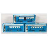 Marklin HO Gauge passenger cars in original boxes two 4107 coaches and one 4108 baggage