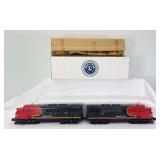 Modern Lionel O Gauge 38365 Santa Fe twin diesel black bonnet F3 AA units in original box