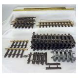 Group of short/stubby sections of LGB G Scale track, loose ties, loose rails