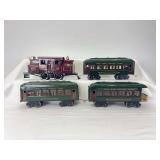 Prewar Lionel O Gauge 156 NYC electric w/two 610 Pullman and 612 observation restored