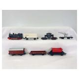 Marklin HO Gauge DB 89 066 steam loco, DB Kuhlwagen 307, 10T crane, tipping dump car, Mannesmann AG Huttenwerke, DB gondola, illuminated DB goods wagen
