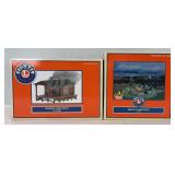 Modern Lionel O Gauge 16846 Burning Hobo Depot and 32987 Hobo Campfire in original boxes