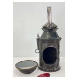Embossed A.S.&Co. railroad lantern red/blue glass lens clear opening