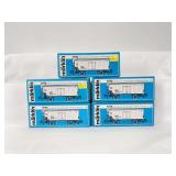 Marklin HO Gauge 2551A, 2552A, 2553A, 2556A, 2557A boxcars with brakeman