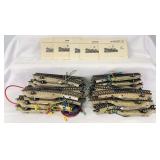 Nine pairs of 5117 Marklin HO Gauge M track switches 5118 L and 5119R with five instructions sheets