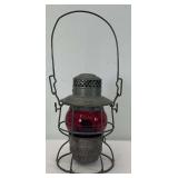 The Adams & Westlake Co. C.B.&Q. R.R. railroad lantern w/red CNX Adlake Kero globe