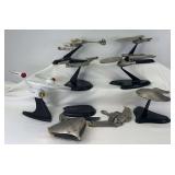Franklin Mint Star Trek Enterprise NCC-1701 painted, seven pewter vehicles w/bases