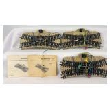 Three Marklin HO Gauge 5128 M track double slip points with two instructions