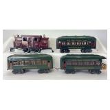 Prewar Lionel O Gauge 156 NYC electric w/two 610 Pullman and 612 observation restored