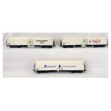 Three unmarked HO Gauge beer refrigerator cars Landskron Bier, Wernersgrüner PIls, Radeberger Pilsner