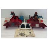 Two postwar Lionel O Gauge 397 coal loaders with a lot of components