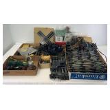 Instant postwar American Flyer S Gauge layout, No.2B in box, 26745 in box, 26748 in box, highway flasher, airchime whistle, track, switches, MORE