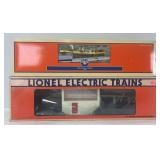 Modern Lionel O Gauge 32996 #362 barrel loader and 2301 operating sawmill operating accessories in original boxes