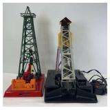 Postwar Lionel O Gauge 455 oil derrick and pumper & 97 coal elevator
