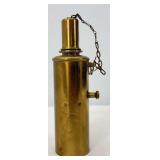 Brass alcohol burner/torch bracket mounted 7" tall with original snuffer